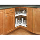 Polymer Kidney 2-Shelf Lazy Susans for Corner Base Cabinets, White, 32"W