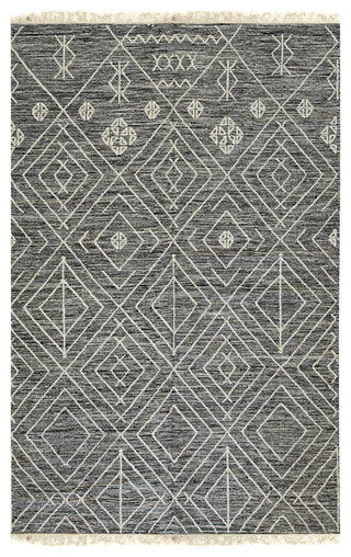EORC Charcoal Handwoven Wool Punja Kilim Rug 2'x8'