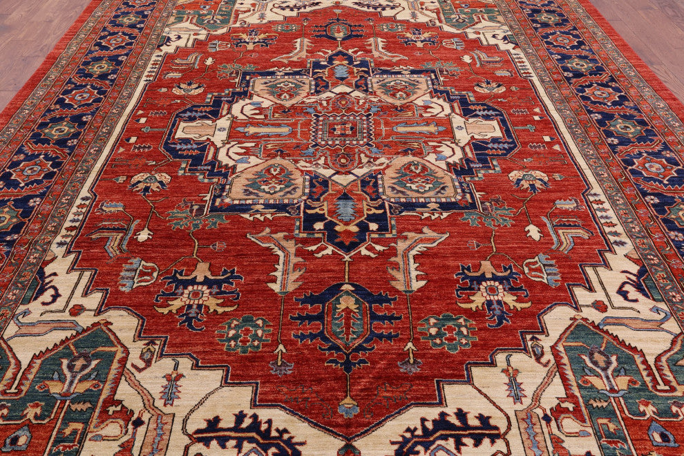 Persian Fine Serapi Hand Knotted Wool Rug 9' 9" X 13' 7" - Q12432