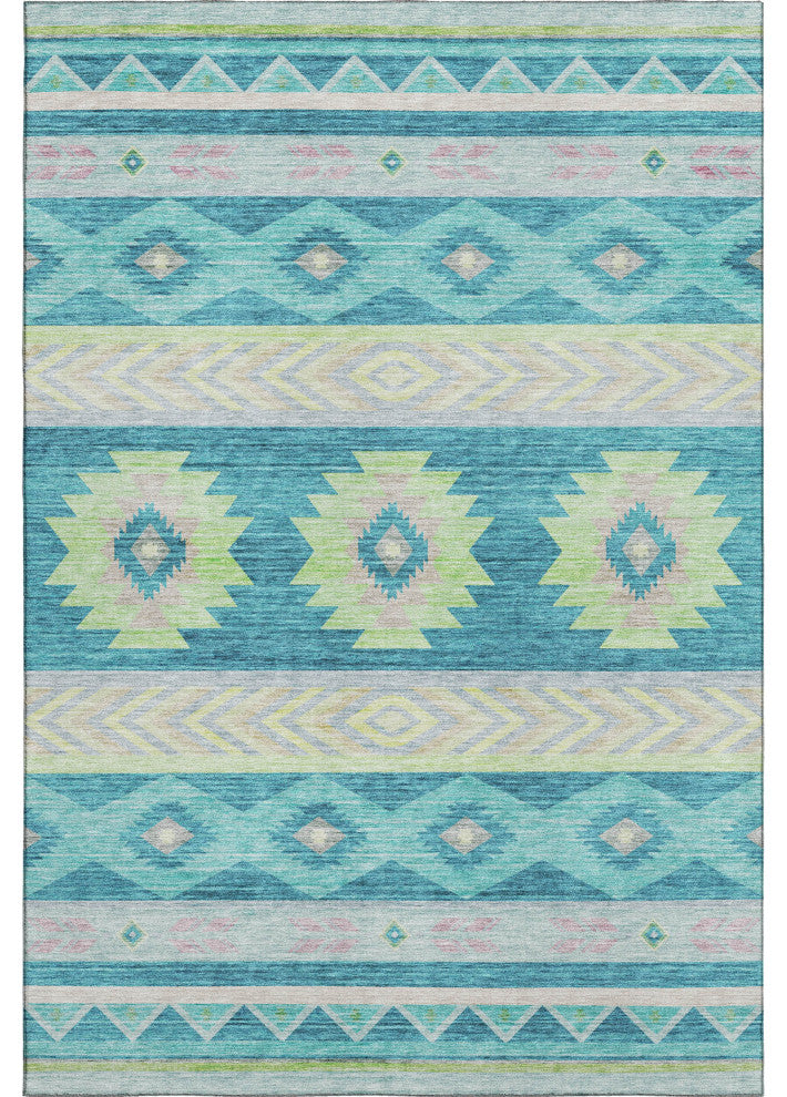 Addison Premium Washable Mayfield AMF178 Teal 9' x 12' Rug