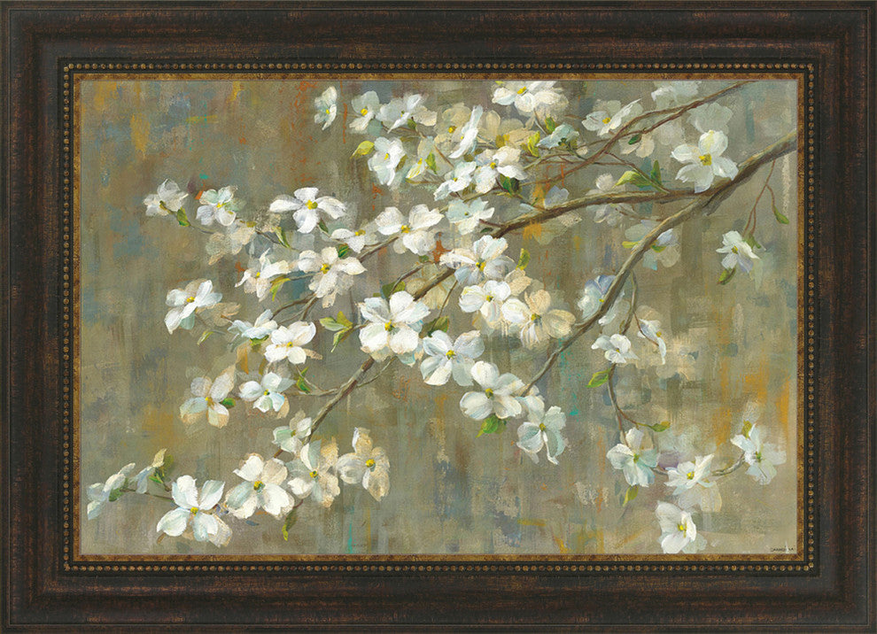 "Dogwood In Spring" By Danhui Nai, Framed Wall Art, Ready to Hang