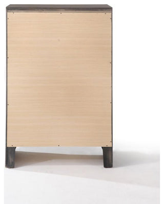 Wooden Chest with 5 Drawers, Gray Oak