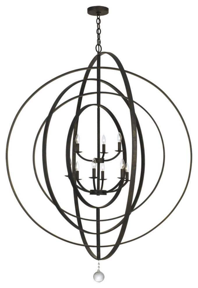 Crystorama 587-EB, 9-Light Chandelier, English Bronze