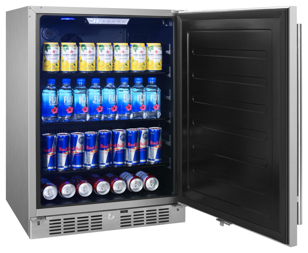 Titan 24" 5.6 Cu Ft 140 Cans Built-In Outdoor Beverage Cooler Refrigerator