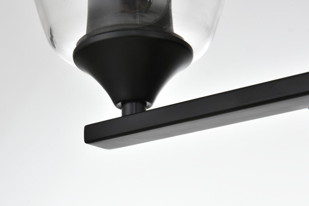 4 Light Black And Clear Bath Sconce