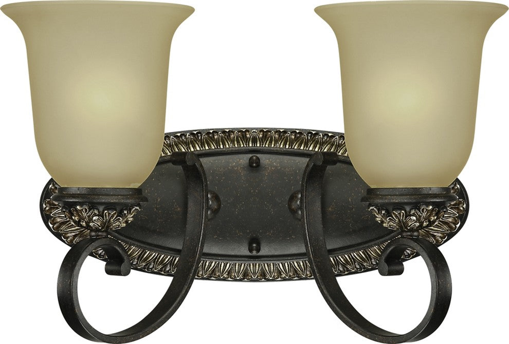 Bristol 2-Light Vintage Bronze With Antique Gold Bath and Vanity