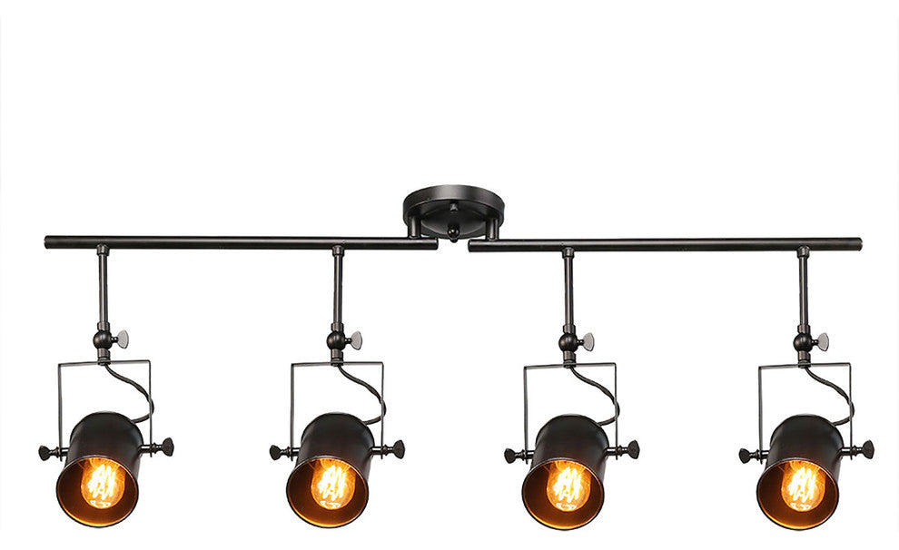 LNC Black Split Rail 4 Spotlight Track Lighting