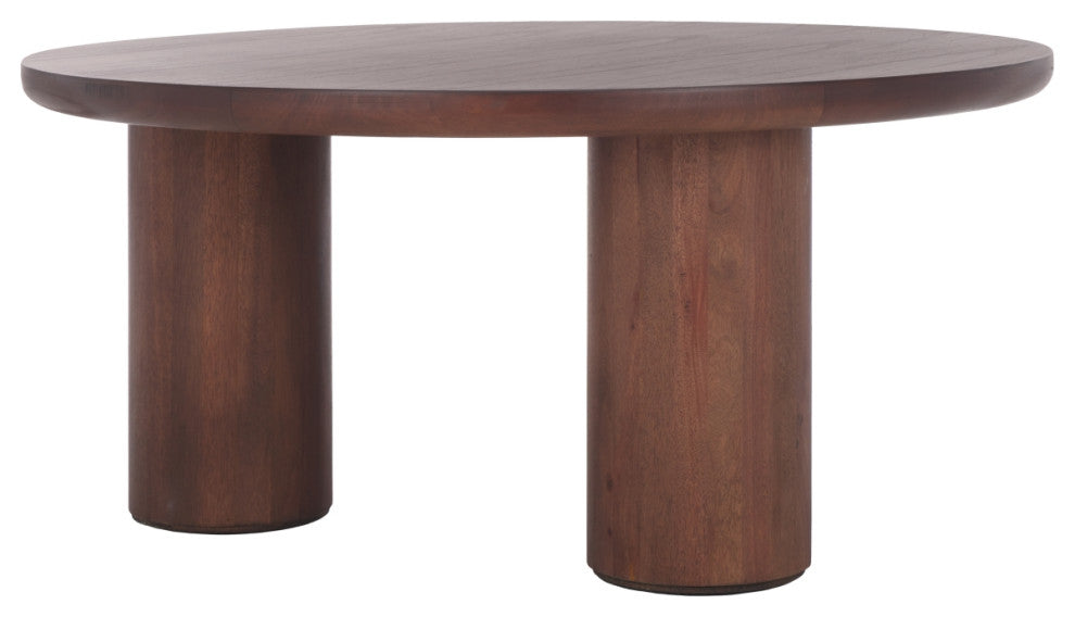 Safavieh Mork 3 Leg Round Coffee Table, Brown