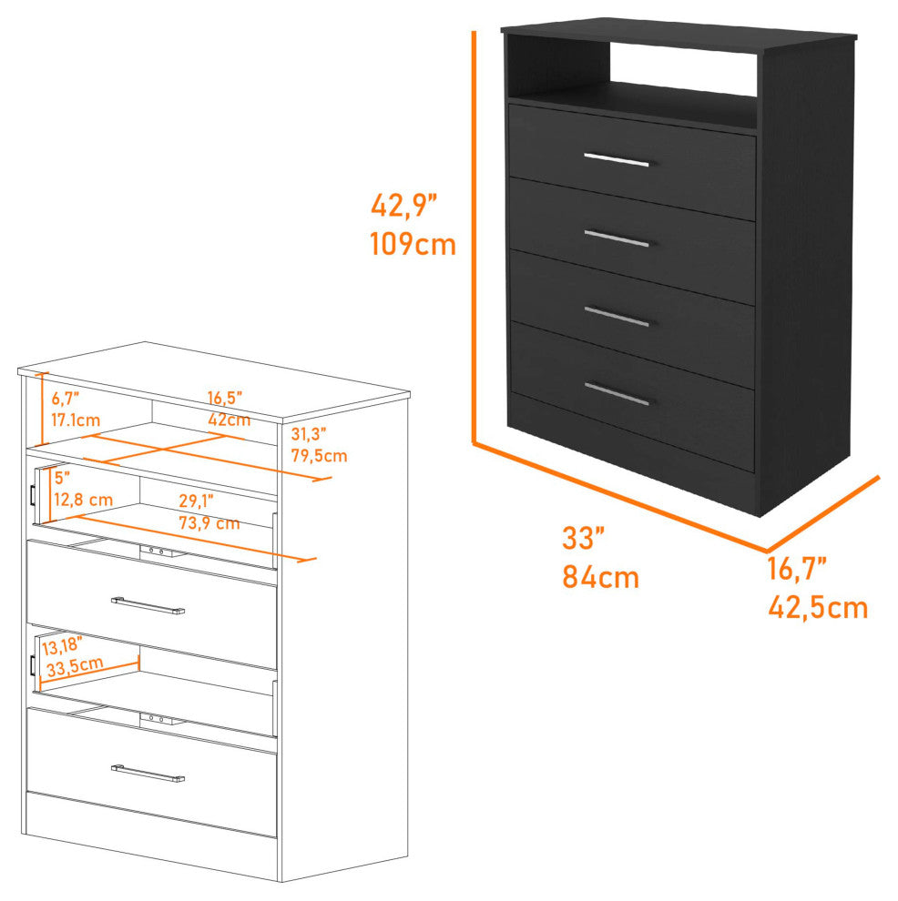 DEPOT E-SHOP Omaha 3-Piece Bedroom Set with Dresser and 2 Nightstands