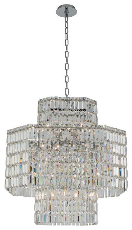 Livelli 33x32" 16 Light Large Pendant, Polished Chrome