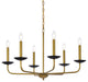 Chloe 30" Pendant, Black and Brass