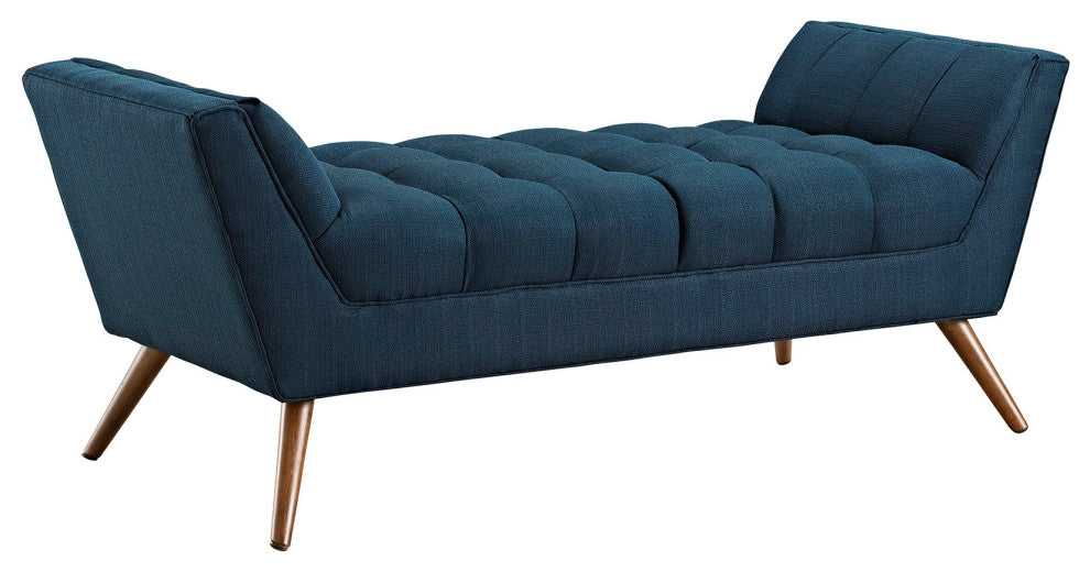 Response Medium Upholstered Fabric Bench, Azure