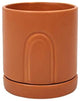 Ceramic Flower & Plant Vase, 4.80"L x 5.28"H x 4.88"W, Burnt Orange