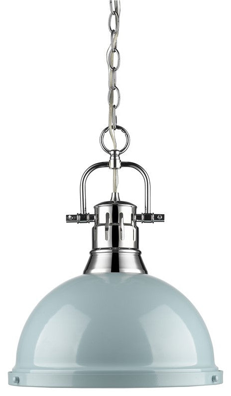 Golden Lighting Duncan CH 1-Light Pendant, Chrome, 3602-LCH-SF