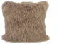 HomeRoots 24" Beige Genuine Tibetan Lamb Fur Pillow With Microsuede Backing