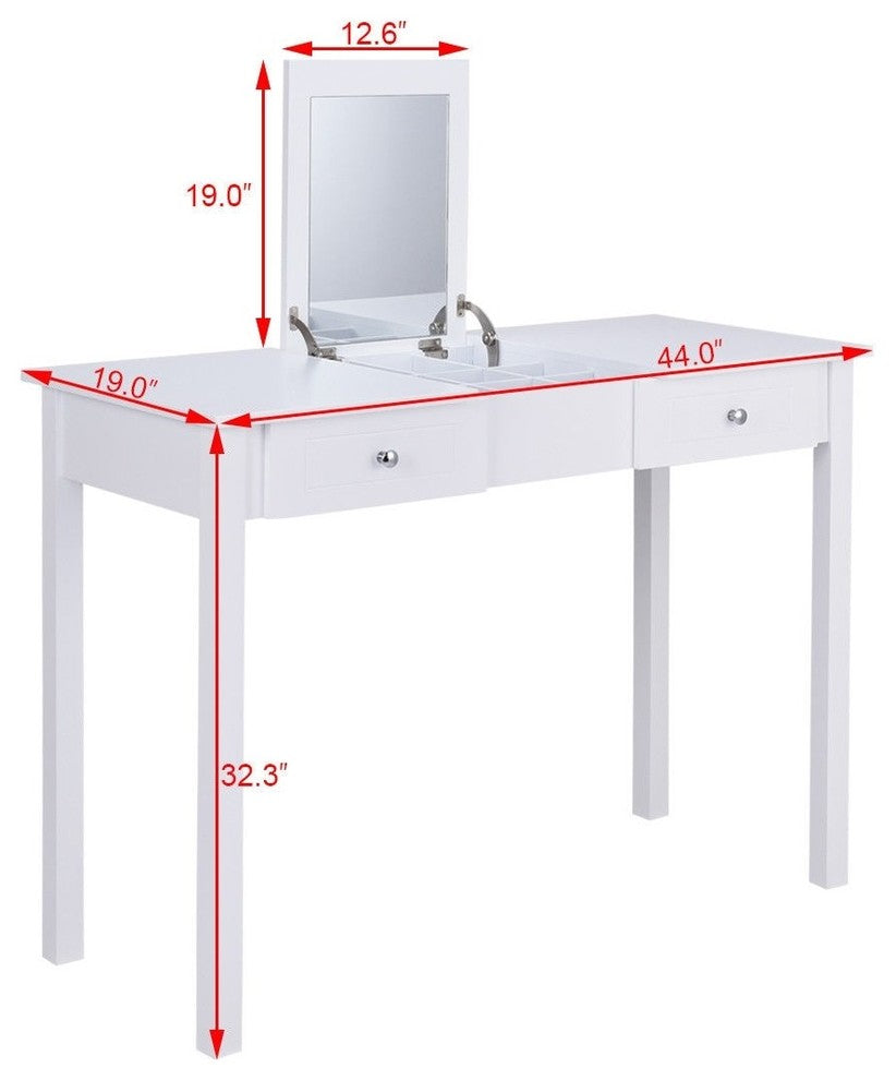 Classic Vanity Dressing Table With 1 Mirror and 2 Drawers