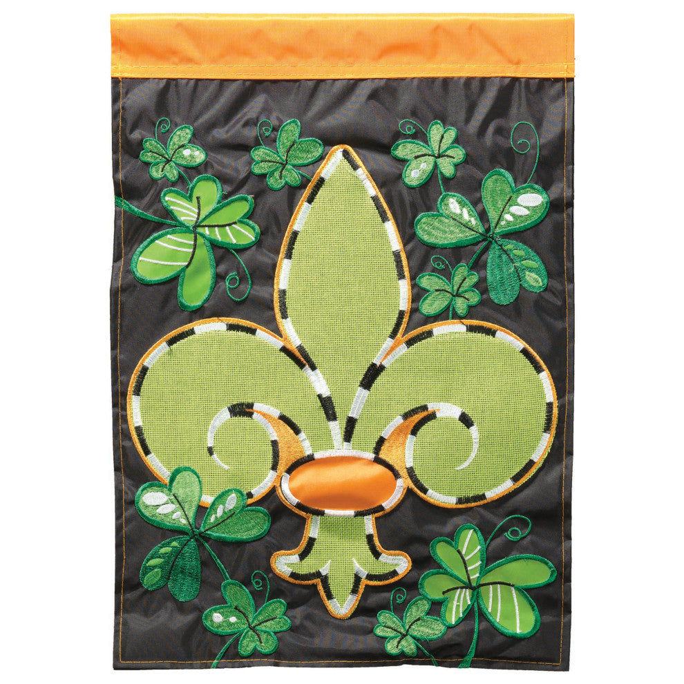Flag Fleur-De-Lis Shamrocks 13x18