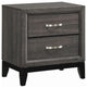 2 Drawers Nightstand, Gray Oak And Black