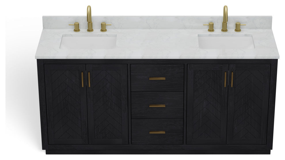 The Buchanan Bathroom Vanity, Oak, 72", Single Sink, Freestanding