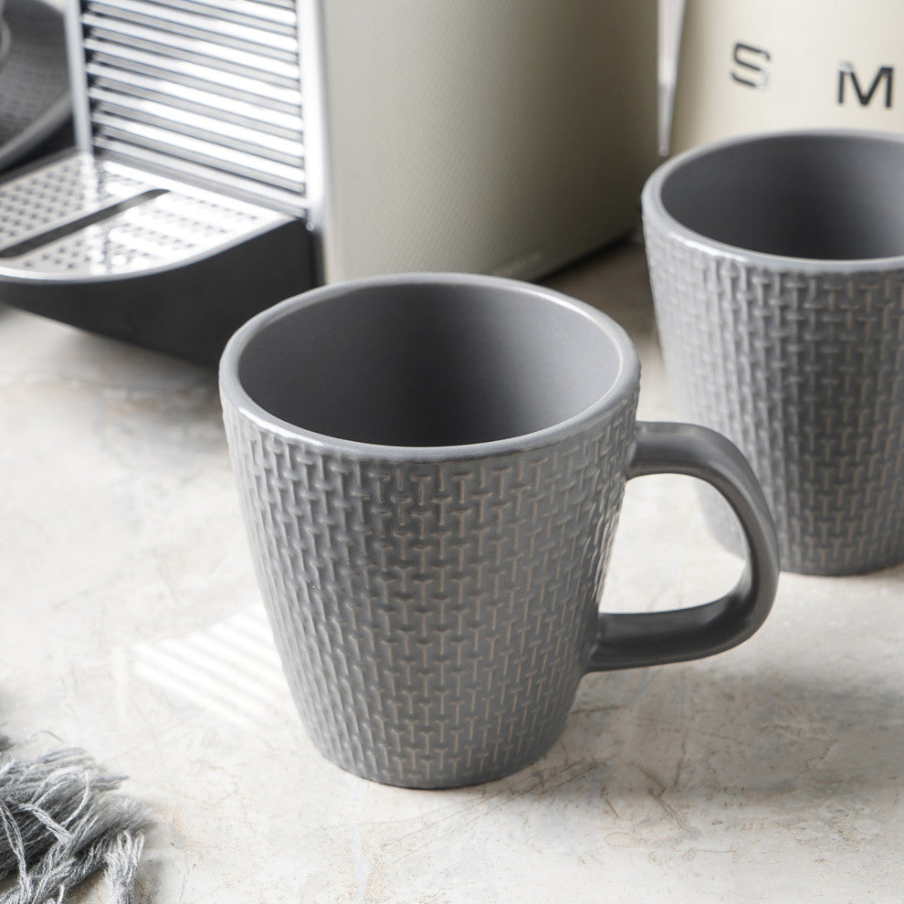 Stone Lain Abigail Stoneware 32 Piece Dinnerware Set, Gray