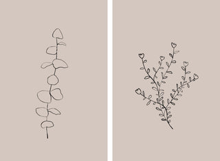 Seamless Leaves Diptych, 2-Piece Set, 8x12 Panels