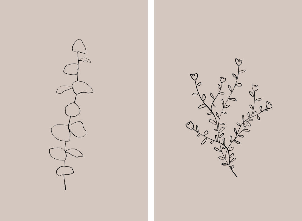Seamless Leaves Diptych, 2-Piece Set, 8x12 Panels