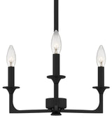 Quoizel PRC5016 Prescott 3 Light 16"W Taper Candle Pendant - Matte Black