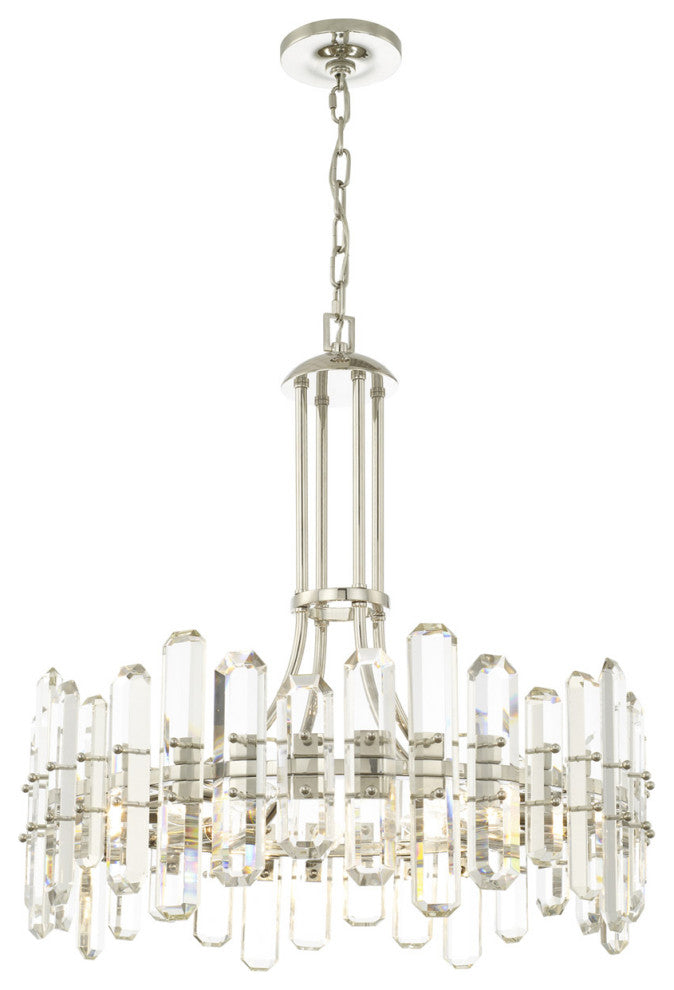 Crystorama BOL-8888-PN, 8-Light Chandelier, Polished Nickel