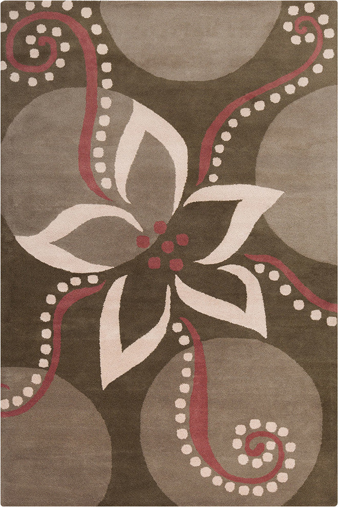 Allie Floral Contemporary Area Rug