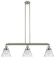 Large Cone 3-Light Island Light, Clear Glass, Satin Brush Nickel