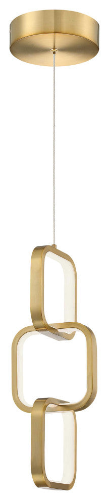 Patsy Modern 1 Light Aged Brass White Metal Pendant