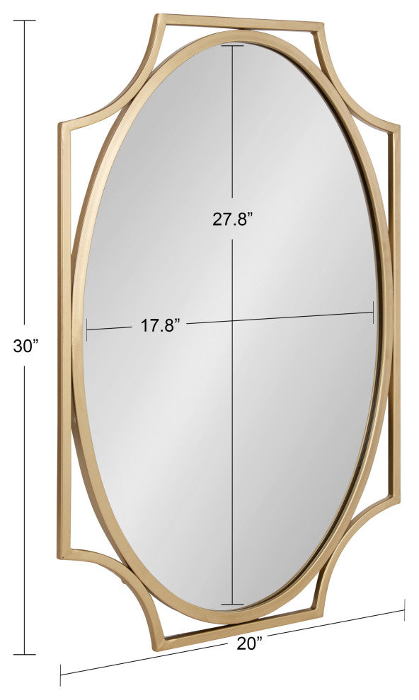 Rateau Scalloped Wall Mirror, Gold, 20"x30"