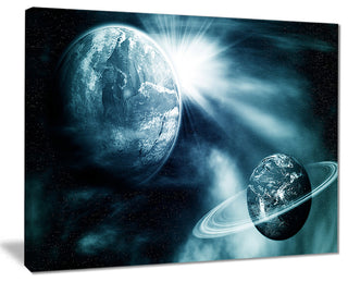 "Space View With Two Planets" Canvas Print