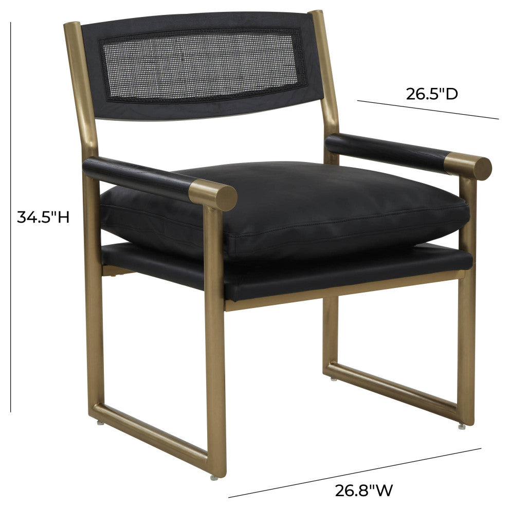 Harlow Black Vegan Leather Armchair