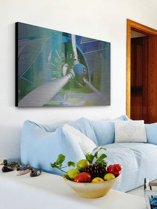 "Blades" UV Ink Print on Brushed  Aluminum, 36"x24"