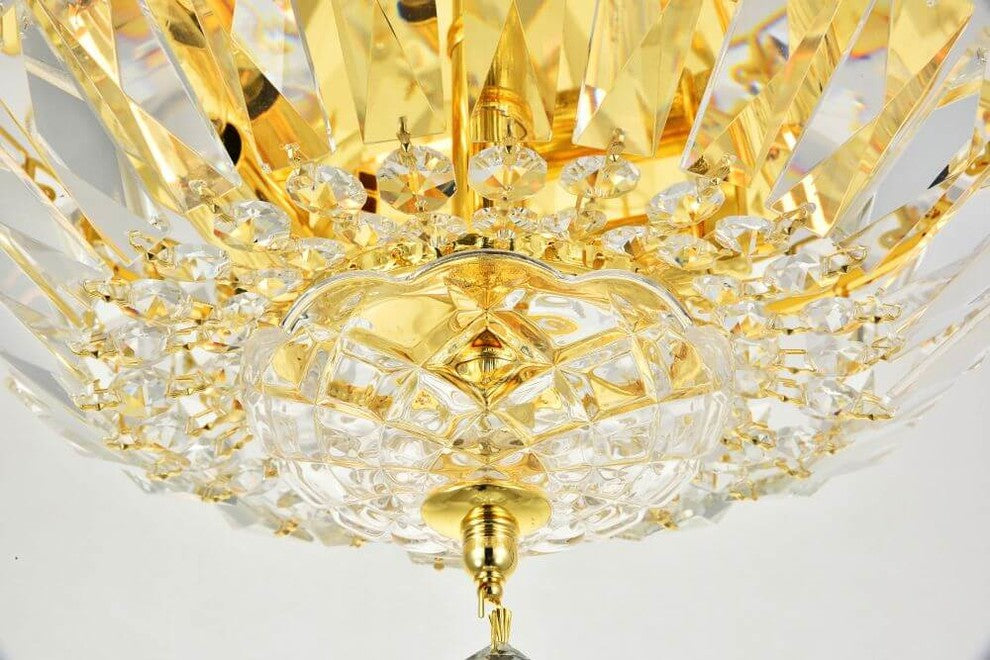Empire 12" Wide 4-Light Transitional Round Small Flush Mount, Gold