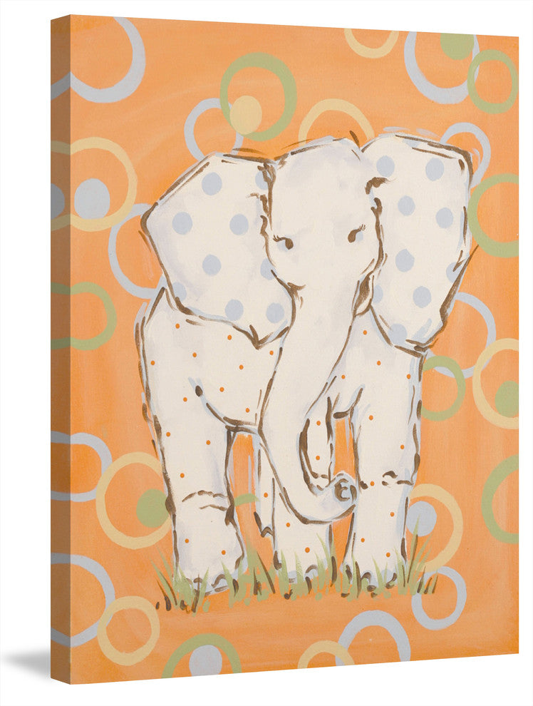 Marmont Hill, "Whimsy Elephant" by Reesa Qualia Painting Wrapped Canvas, 24x31