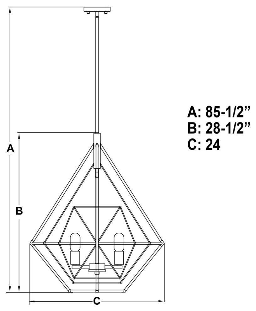 Bartlett 24" 4 Light Pendant Oil Rubbed Bronze with Satin Nickel
