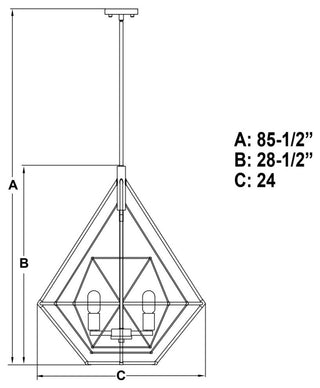 Bartlett 24" 4 Light Pendant Oil Rubbed Bronze with Satin Nickel