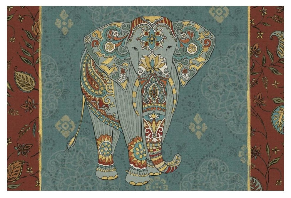 "Elephant Caravan IB" Digital Paper Print by Daphne Brissonnet, 26"x18"
