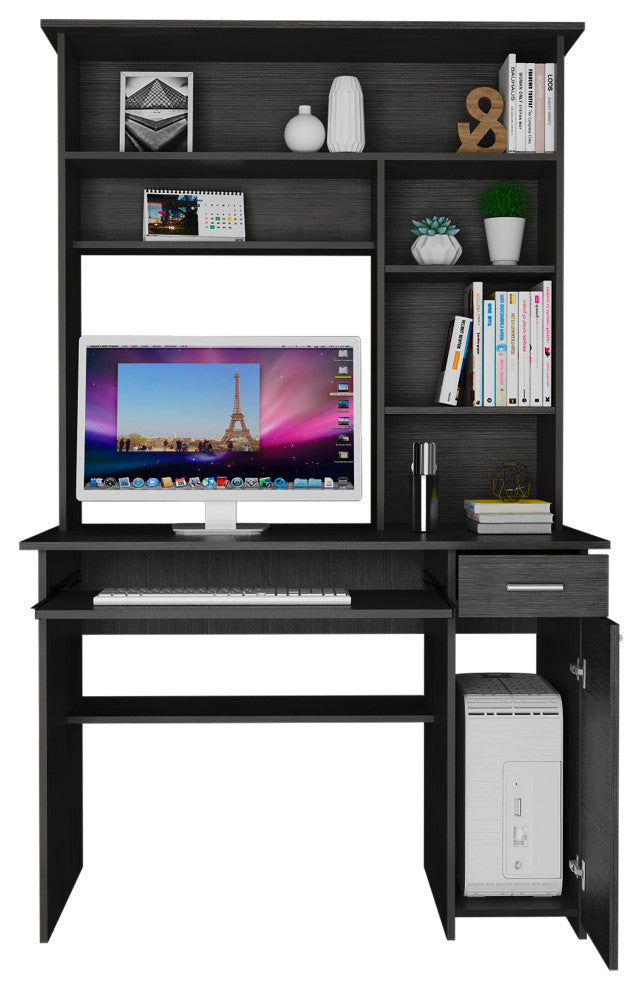 Xalo 180 Compu Hutch Desk, Smoky Oak