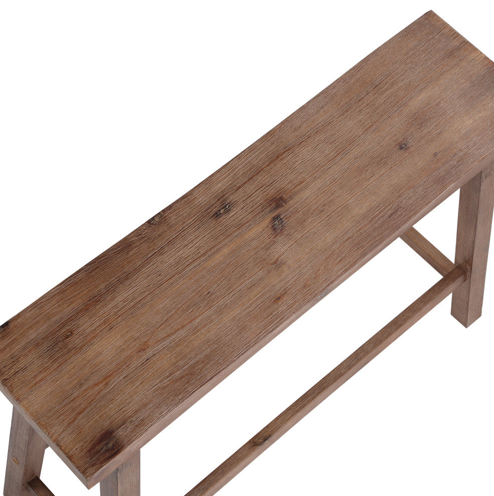 Sonoma Saddle Bench, Barnwood Wire-Brush