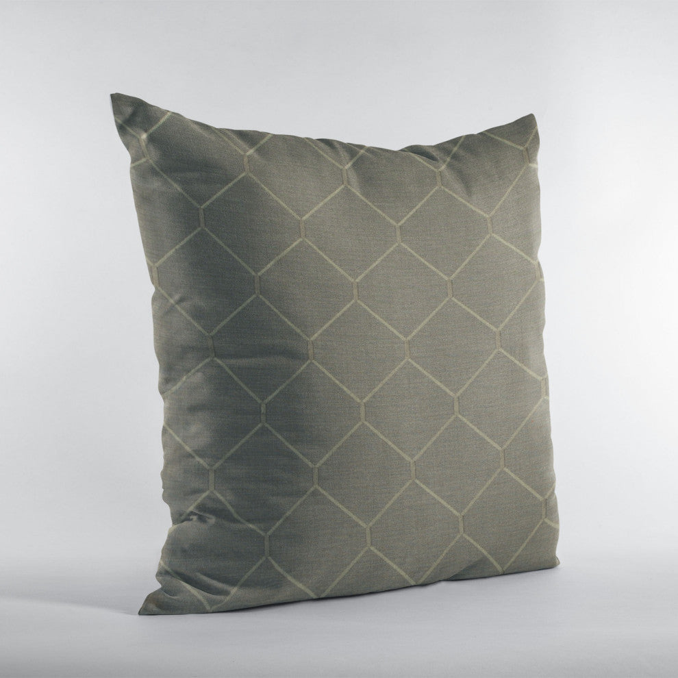 Bronze Kona Embroidery, Some Shine To This Pattern Luxury Throw Pillow, 22"x22"