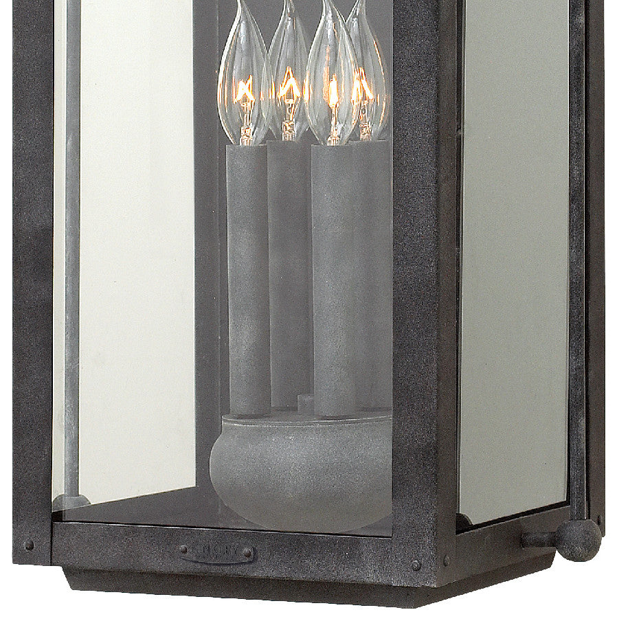 Hinkley Anchorage Large Wall Mount Lantern, Aged Zinc