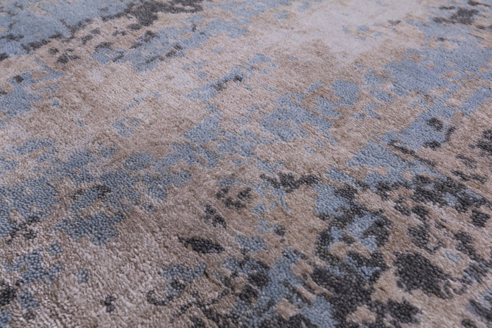 8' 0" X 10' 2" Hand Knotted Wool and Silk Modern Rug Q8885