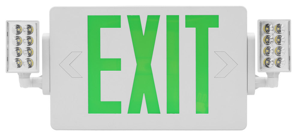 ECL2 Series Slim LED Emergency Exit Sign Combo, Green Lettering