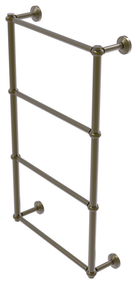 Waverly Place 4 Tier 36" Ladder Towel Bar with Twisted Detail, Antique Brass