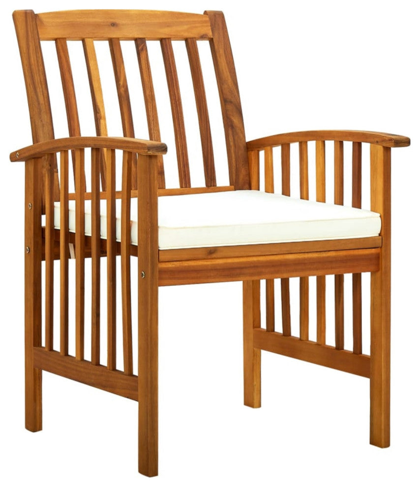 Vidaxl Garden Dining Chairs 3-Piece Set With Cushions Solid Acacia Wood