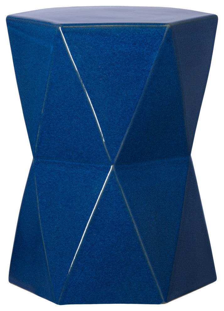 Blue Matrix Hexagon Garden Stool