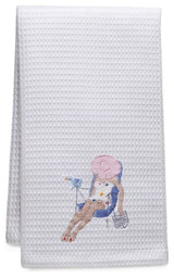 Waffle Weave Guest Towel,Hemmed Edge, Siesta Lady